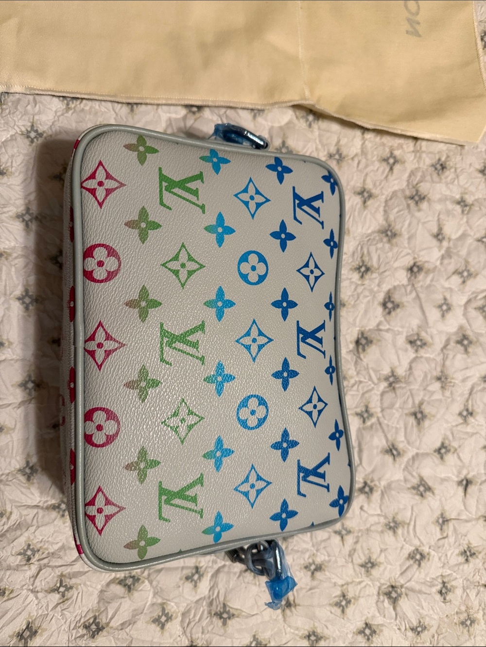 Crossbody Gray with Multi Color Ombré Monogram Print - Picture 13 of 13
